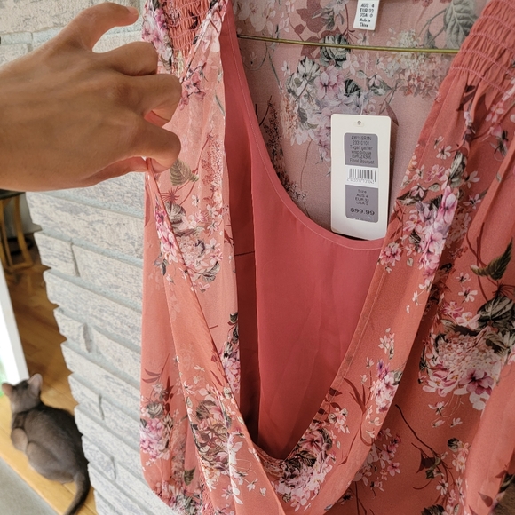 Pink Floral Chiffon Blouse - Picture 8 of 10